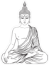 Black And White Sitting Buddha Sticker