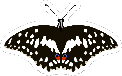 Black and White Spoted Butterfly Sticker