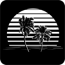 Black And White Stripes Palm Tree Sticker