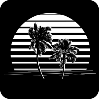 Black And White Stripes Palm Tree Sticker