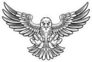 Black And White Woodcut Style American Bald Eagle Sticker