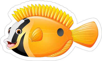 Black and Yellow Fish Sticker