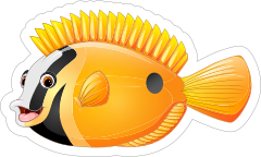 Black and Yellow Fish Sticker