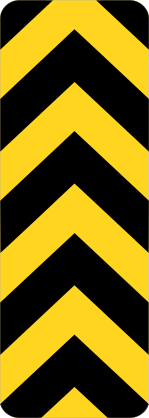 Black And Yellow Stripes In A Point Sticker