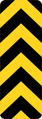 Black And Yellow Stripes In A Point Sticker