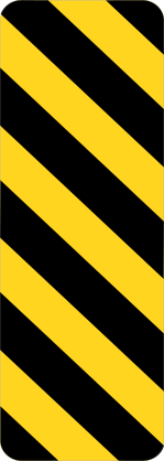 Black And Yellow Stripes To Left Sticker
