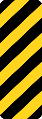 Black And Yellow Stripes To Right Sticker