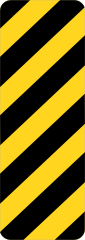 Black And Yellow Stripes To Right Sticker