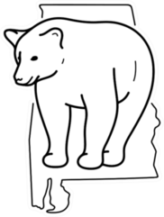 Black Bear Alabama State Symbol Outline Icon Sticker