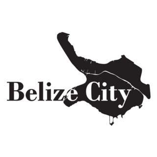 Black Belize City Map Sticker