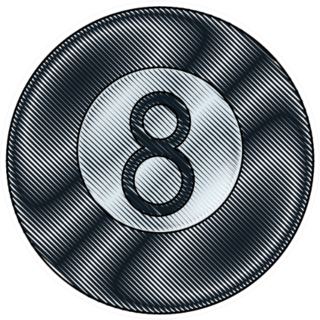 Black Billiard Ball Number Eight Sticker