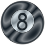 Black Billiard Ball Number Eight Sticker