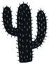 Black Cactus and Needles Silhouette Sticker