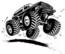 Black Cartoon Monster Truck Sticker