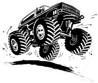 Black Cartoon Monster Truck Sticker