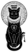 Black Cat Portrait With Key Sticker