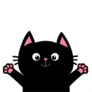 Black Cat Ready For Hug Sticker