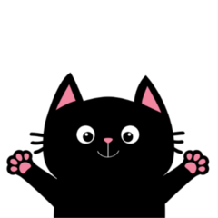 Black Cat Ready For Hug Sticker