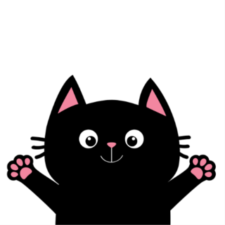 Black Cat Ready For Hug Sticker
