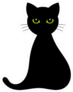 Black Cat With Green Eyes Sticker