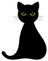 Black Cat With Green Eyes Sticker