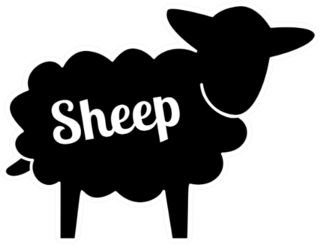 Black Contour Farm Sheep Icon Sticker