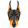 Black Doberman Eyes Sticker