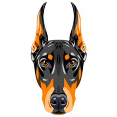 Black Doberman Eyes Sticker