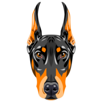 Black Doberman Eyes Sticker