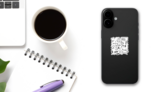 Black Doodle Arrows In A Cluster Sticker on a Phone (New) example