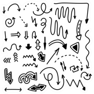 Black Doodle Arrows In A Cluster Sticker