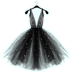 Black Fancy Dress Fashion Sticker