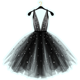 Black Fancy Dress Fashion Sticker
