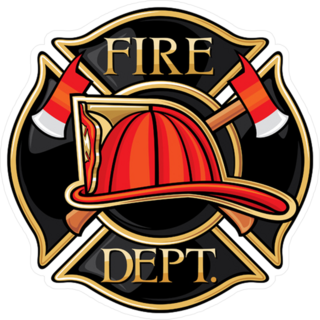 Black Fire Department Maltese Cross Sticker
