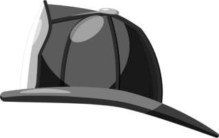 Black Fireman Helmet Side View Sticker