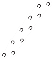 Black Flat Horse Shoe Steps Footprints Sticker