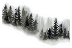 Black Forest. Watercolor Illustration Sticker