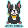 Black French Bulldog Scarf Sticker