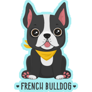 Black French Bulldog Scarf Sticker