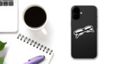 Black Glasses Isolated On White Sticker on a Phone (New) example