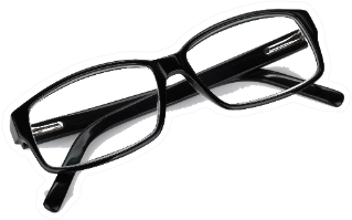 Black Glasses Isolated On White Sticker