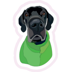 Black Great Dane Sticker