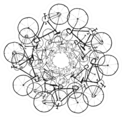 Black Grunge Bikes In Circle Sticker