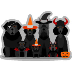 Black Halloween Dogs Sticker