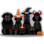 Black Halloween Dogs Sticker