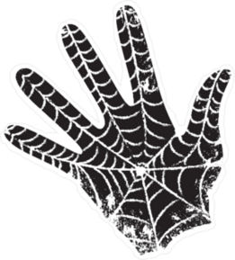 Black Hand With a Spiderweb Sticker