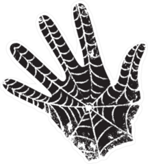 Black Hand With a Spiderweb Sticker