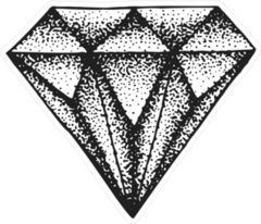 Black Illustrated Diamond Sticker