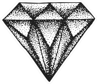 Black Illustrated Diamond Sticker