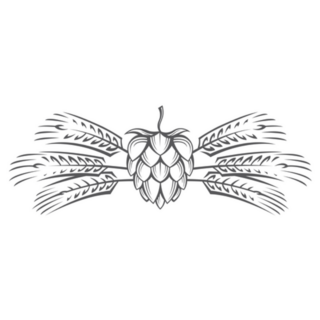 Black Illustration Of Hop And Barley Brewing Beer Sticker